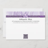 QR Code Paarse Zijde & Folie Zaken Notitiekaartje (Voorkant)