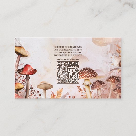 QR Code Paddestoel Paddestoel Enchanted Forest Bru Informatiekaartje (Voorkant)