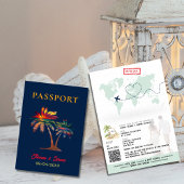 QR Code Palm Tree Passport Bruiloft Wereldkaart
