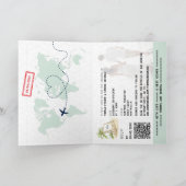 QR Code Palm Tree Passport Bruiloft Wereldkaart (Binnen)