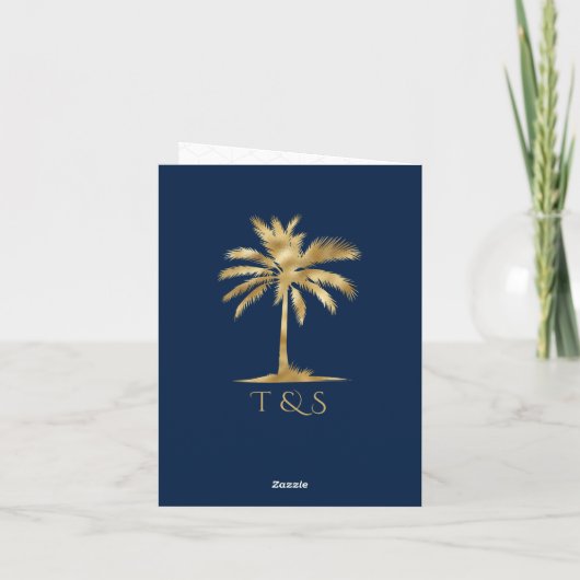 QR Code Palm Tree Passport Style Wedding (Achterkant)