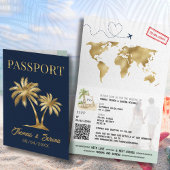 QR Code Palm Tree Passport Style Wedding