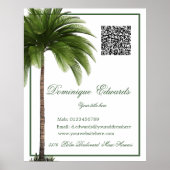 QR Code  Palm Tree Tropical Elegant Poster (Voorkant)