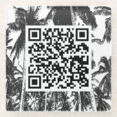 QR-code palmboom Ontwerpglas Onderzetter (Voorkant)