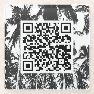 QR-code palmboom Ontwerpglas Onderzetter