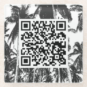 QR-code palmboom Ontwerpglas Onderzetter Glazen Onderzetter