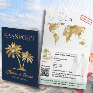 QR-code Palmboom Paspoort Stijl Trouwen