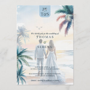 QR-code Palmboom Strand Bruiloft Bestemming Kaart