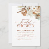 QR Code Pampas Grass Terracotta Vrijgezellenfeest Kaart (Voorkant)