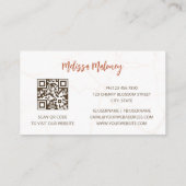 QR-code | Pampas Grass Waterverf Boho Visitekaartje (Achterkant)