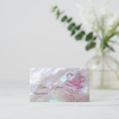 QR Code | Parelmoer Bloem Glanzend Visitekaartje (Staand voorkant)