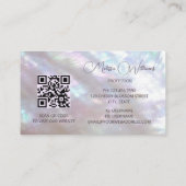 QR-code | Parelmoer Bloem Glinsteren Visitekaartje (Achterkant)