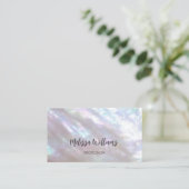 QR Code | Parelmoer Glanzend Visitekaartje (Staand voorkant)