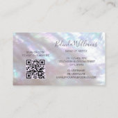 QR Code | Parelmoer Glanzend Visitekaartje (Achterkant)