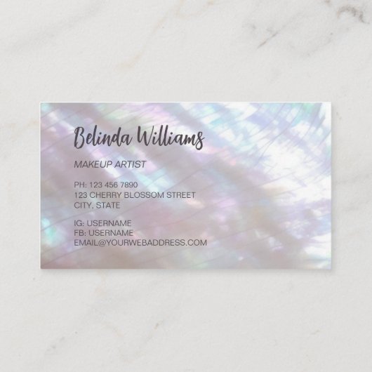 QR-code | parelmoer glinsterend Visitekaartje (Achterkant)