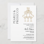 QR Code Parels en Prosecco Vrijgezellenfeest Kaart (Voorkant)