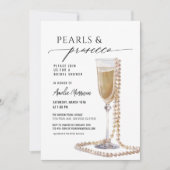 QR Code Parels en Prosecco Vrijgezellenfeest Kaart (Voorkant)