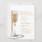 QR Code Parels en Prosecco Vrijgezellenfeest Kaart (Voorkant)