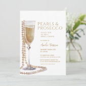 QR Code Parels en Prosecco Vrijgezellenfeest Kaart (Staand voorkant)