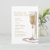 QR Code Parels en Prosecco Vrijgezellenfeest Kaart (Staand voorkant)