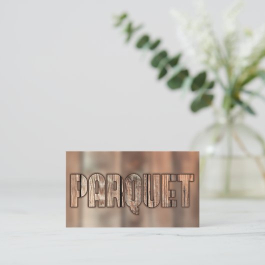 QR-code parquet vloerbedekking rustige houten stij Visitekaartje (Staand voorkant)