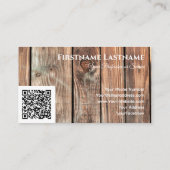 QR-code parquet vloerbedekking rustige houten stij Visitekaartje (Achterkant)