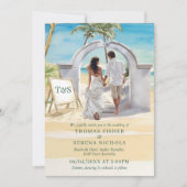 QR Code Paspoort Boho Beach Bruiloft Bestemming Kaart (Voorkant)