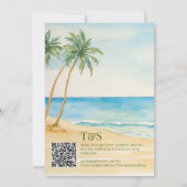 QR Code Paspoort Boho Beach Bruiloft Bestemming Kaart (Achterkant)