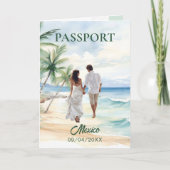 QR Code Paspoort Mexico Strand Bruiloft Bestemming (Voorkant)