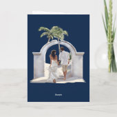 QR Code Paspoort Strand Bruiloft Wereldkaart Uitno (Achterkant)