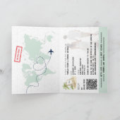 QR Code Paspoort Strand Bruiloft Wereldkaart Uitno (Binnen)