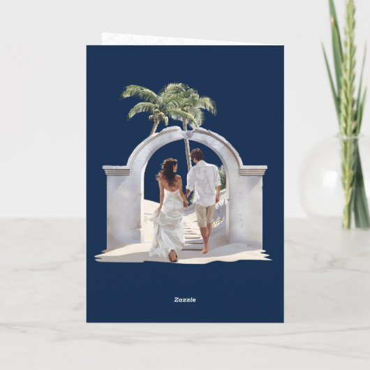 QR Code Paspoort Zonsondergang Tropische Strand Br (Achterkant)