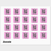QR Code Pastel Roze Bubblegum Schattige Modern Vierkante Sticker (Vel)
