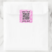 QR Code Pastel Roze Bubblegum Schattige Modern Vierkante Sticker (Tas)