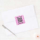 QR Code Pastel Roze Bubblegum Schattige Modern Vierkante Sticker (Envelop)