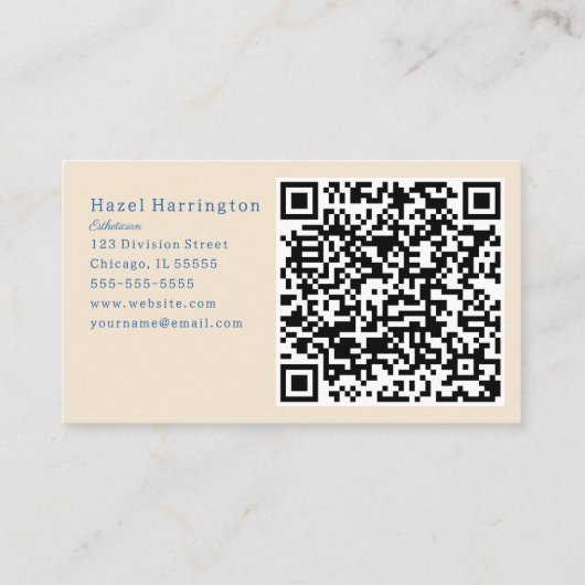 QR Code Pastel Visitekaartje Artistiek (Achterkant)