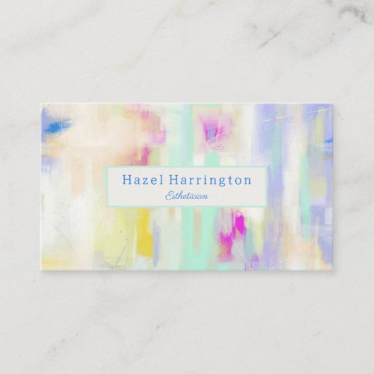 QR Code Pastel Visitekaartje Artistiek (Voorkant)