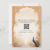 QR Code Pauw Palm Garden Indiase bruiloft Kaart (Achterkant)