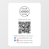 QR Code Pay | Venmo Paypal Betalingsbedrijfslogo Raamsticker (Vel)