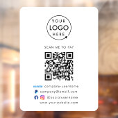 QR Code Pay | Venmo Paypal Betalingsbedrijfslogo Raamsticker (Vel 2)