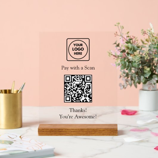 QR Code Payment | Custom Logo Contactless Display (Huwelijk)