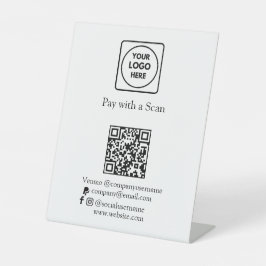 QR Code Payment | Custom Zelle PayPal Business Reclamebord Met Voetstuk