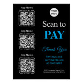 QR Code Payment - Scan to Pay Business Logo Perfect Poster (Voorkant)