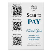 QR Code Payment - Scan to Pay Business Logo Perfect Poster (Voorkant)