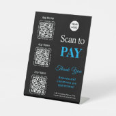 QR Code Payment - Scan to Pay Business Logo Reclamebord Met Voetstuk (Voorkant)
