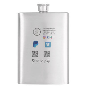 QR-code PayPal venmo scan betalen toevoegen social Flacon