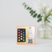 QR Code Peach Artist Tutor Educator Art teacher  Vierkante Visitekaartje (Staand voorkant)
