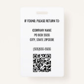 QR-code Periwinkle Corporate Logo Photo Medewerker Badge (Achterkant)
