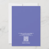 QR Code Periwinkle Leafy Crest Monogram Weddenscha Kaart (Achterkant)