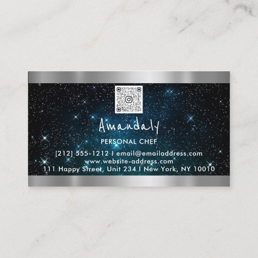 QR Code Personal Chef Cooking Restaurant Blauwgroe Visitekaartje (Achterkant)
